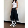 Women Timeless Wide Leg Raw Edged Denim Shorts