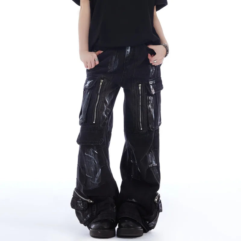 Cloud-Soft Graphic Contrast Color Denim