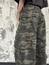 Airy 90s Style Woodland Utility Denim Shorts
