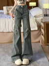 Women Spicy Heritage Splicing Micro Bell Denim