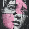 Acid-Rinsed Puzzle Face Illustrated T-Shirt