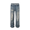 Vintage Yıkanmış Yırtık Detaylı Jean Pantolon, stil görünüm — Navra Wear