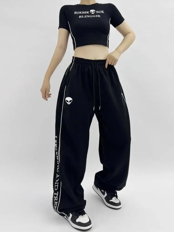 Western Baskılı Beli Lastikli Jogger, önden görünüm — Navra Wear