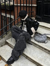High-Rise Black Urban Beat Dark Utility Denim