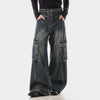 Modern Spliced Bell Leg Utility Denim