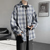 Mens Retro Plaid Easy Casual Top