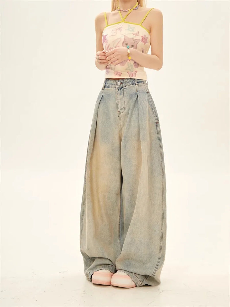 Classic Relaxed Low Waisted Bell Leg Denim