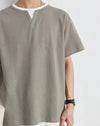 Seoul-Style Style Block-Color Color Laid-Back Fit V-Neck T-Shirt