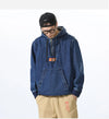 Metro Casual Relaxed Half-Zip Denim Sweatshirt