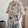Ice Silk National Print Vintage Loose Top