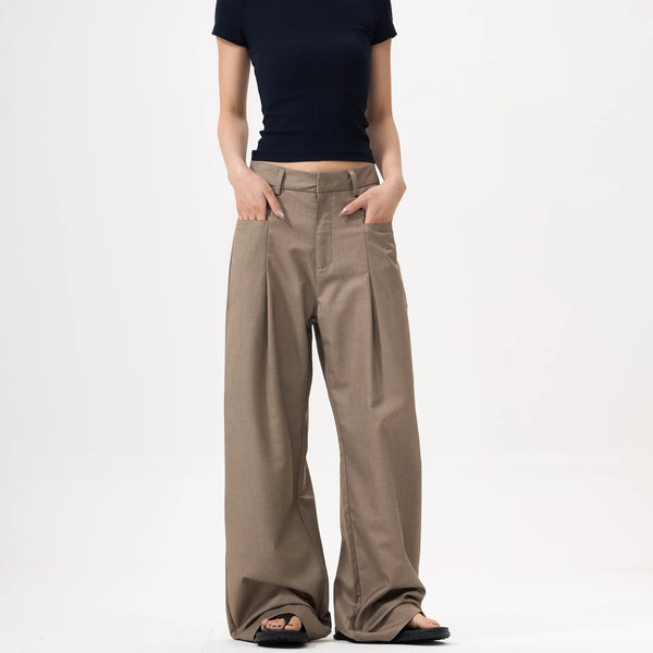 Western Drape Loose Trousers alternatif görünüm