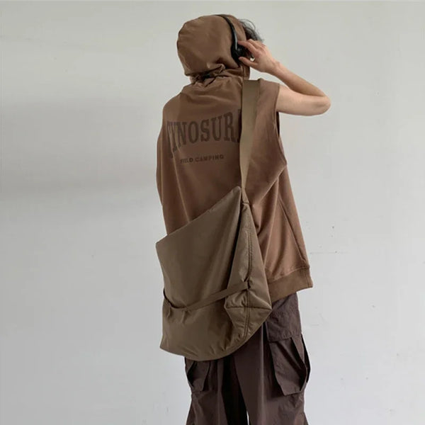 Sleeveless Cotton Letter Imprinted Tank Hooded T-Shirt alternatif görünüm