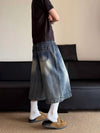 Plain Tone Western Style Denim Shorts