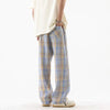 Plaid Pull-Cord Wide-Leg