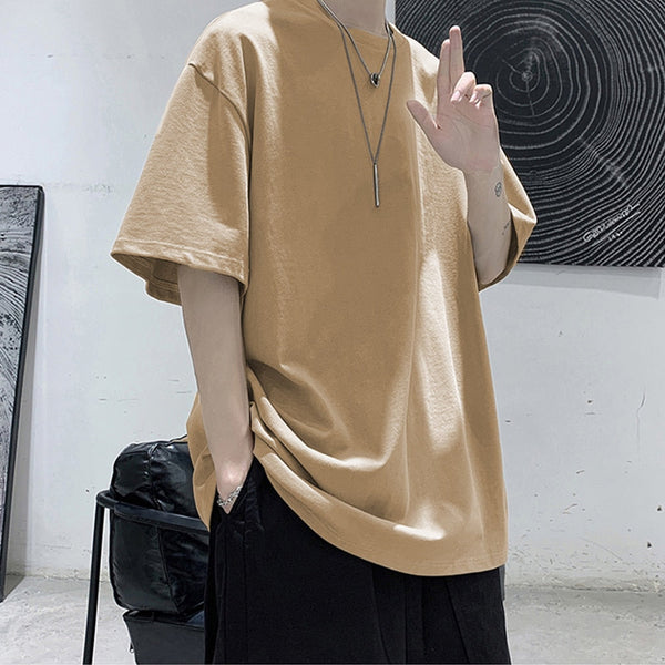 Boxy-Fit Elbow-length Sleeve Blank T-Shirt alternatif görünüm