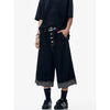 Metro 2000s Black Seoul Style Dark Denim Shorts