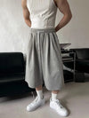 Soft Gray Relaxed Casual Drawstring Denim Shorts