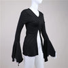 Obsidian Flare Sleeve V-Neck Blouses T-Shirt