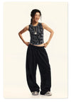 Sleeveless Acid-Rinsed Crop Top