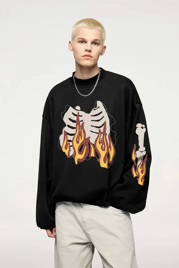 Inferno Bones Graphic Sweatshirt alternatif görünüm