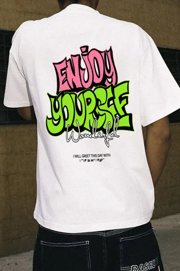 Digital-Age Freedom-State Easy-Fit Fit Imprinted Letter T-Shirt