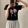 Cute Bow Print Fairy Artwork T-Shirt