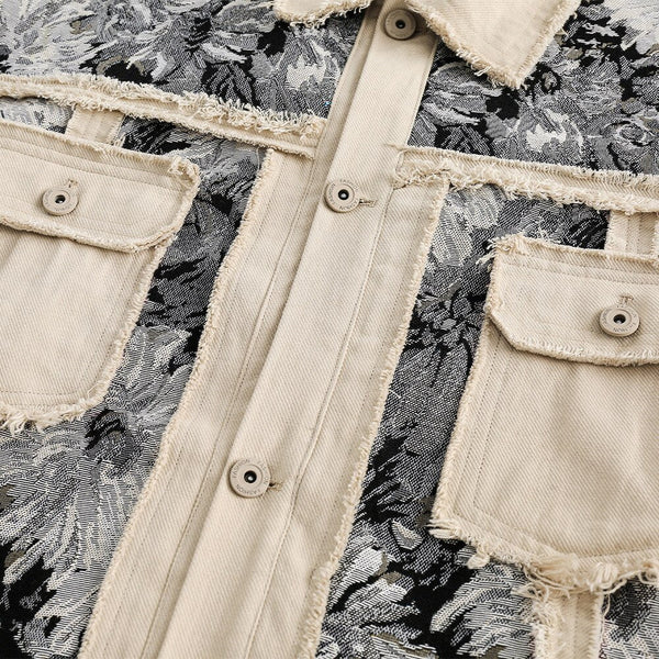 Classic Floral Patch Denim Jacket alternatif görünüm