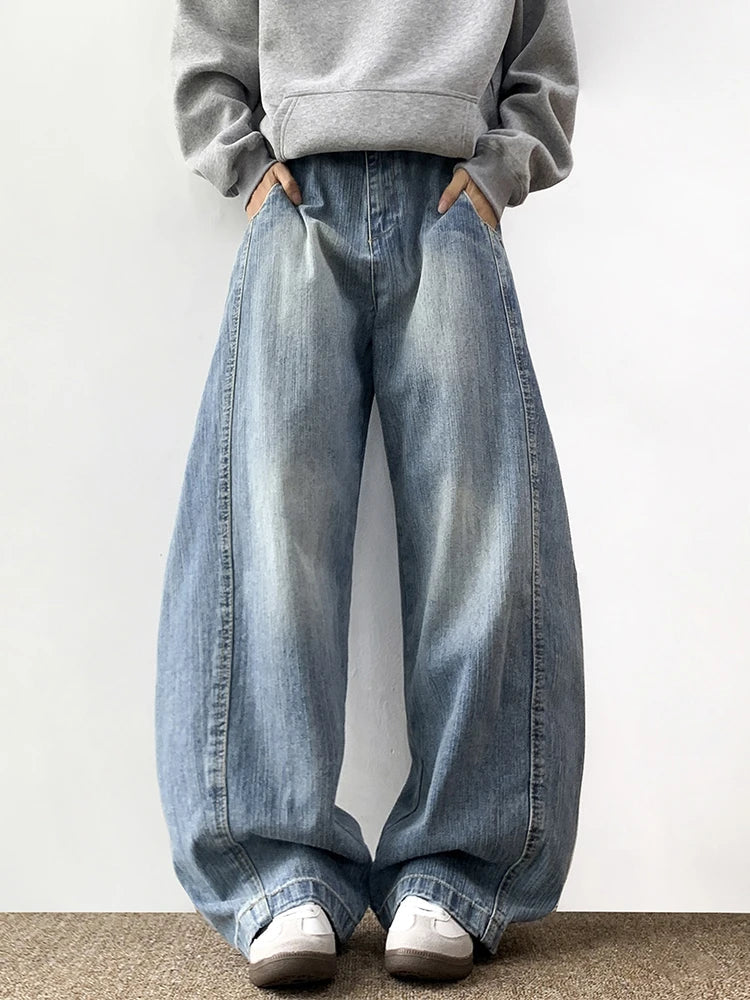 Western Style Blue Urban Beat Bell Leg Denim