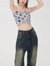 Women Streetware High-Rise Bell Leg Denim
