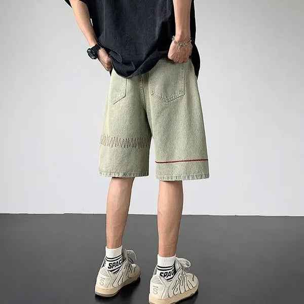 Torn Breeze Slim Denim Shorts alternatif görünüm