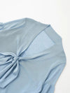 Light Blue French Laid-Back Knitted T-Shirt
