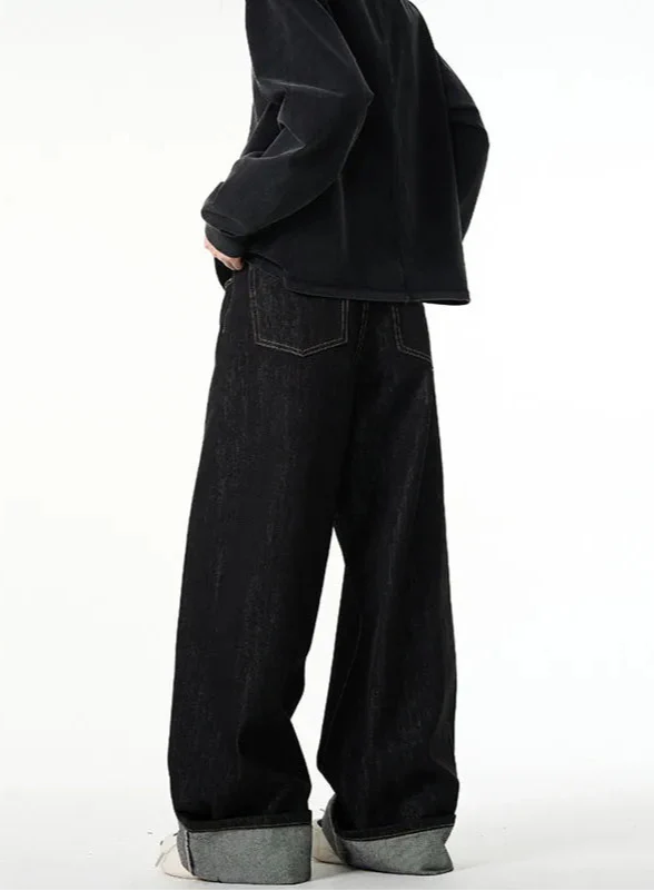 Heritage Black Dark Oversized Urban Beat High Denim alternatif görünüm