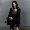 Aged Grit-Style Aesthetic Knitted Spliced T-Shirt