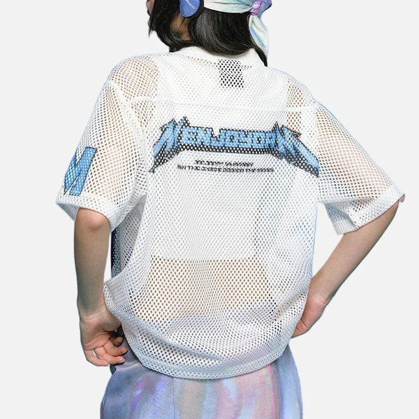 Mesh-Flow Heartland Mesh Letter Athletic T-Shirt alternatif görünüm