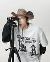 Turn-Of-Era Artwork Oversized Cotton T-Shirt