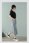 High-Rise Torn Wide Leg Denim Shorts