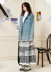 Lace Trim Oversized Denim Classic Field Jacket