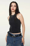 Women's Faded-Wash Block-Color Tank Top