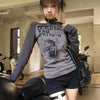 New-Millennium Abstract Illustrated Long-Sleeve T-Shirt