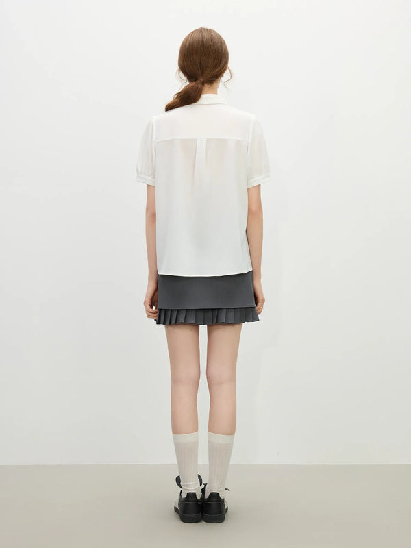 Ruffled Collar Office Layered Blouse alternatif görünüm