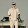 Men Freedom-State Enduring Short-Sleeved Collar-Knit T-Shirt