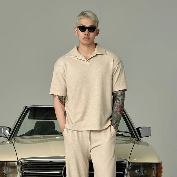 Men Freedom-State Enduring Short-Sleeved Collar-Knit T-Shirt