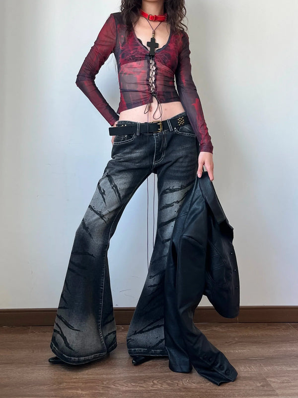 Heritage Black Classic Bell Leg Denim alternatif görünüm