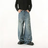 Metro Rinse Irregular Hole Relaxed Denim