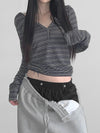 Fitted Striped Long Sleeve Sweatshirt
