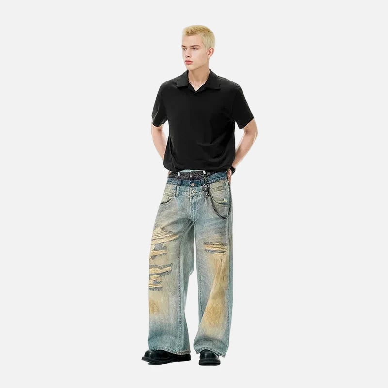 Block-Color Color Sport-Collar T-Shirt