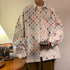 Mens Colorful Plaid Oversized Casual Top