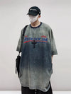 Faded Era Embroidery Denim Hip Hop T-Shirt