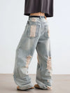 Dark Blue Heritage Torn Relaxed Denim
