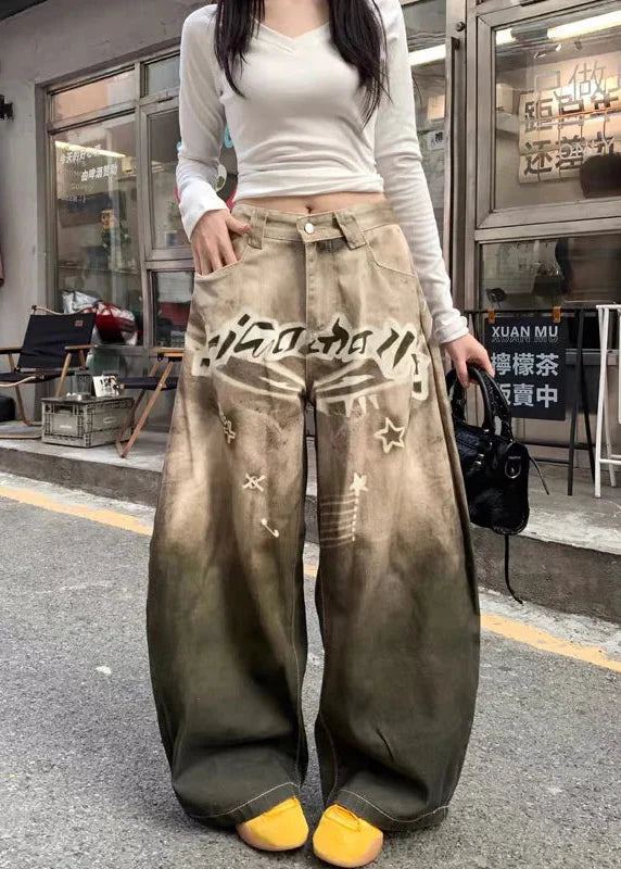 Cowboy Style Printing Wide Fit Denim